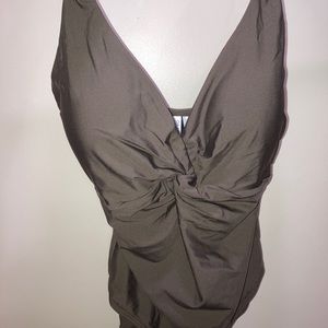 Calvin Klein olive one piece swimsuit. Size 12